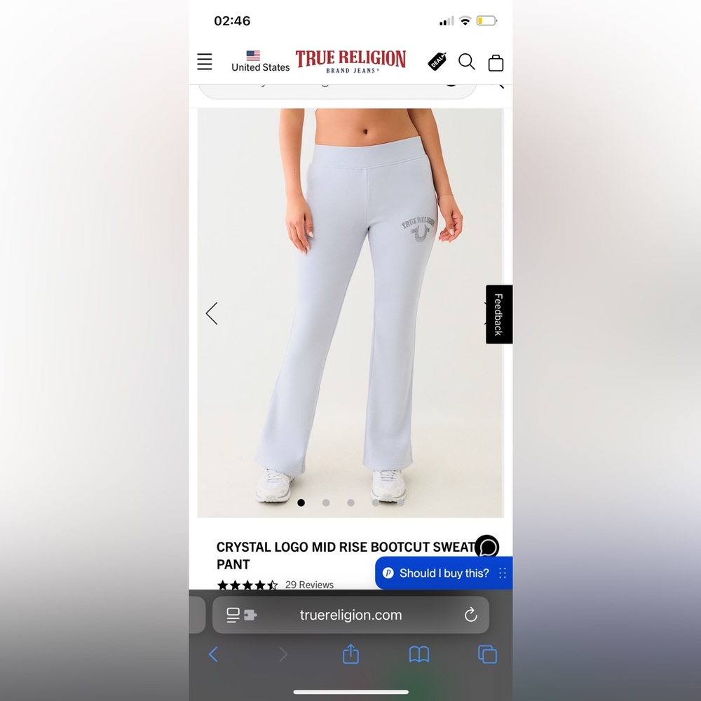 CRYSTAL LOGO MID RISE BOOTCUT SWEAT PANT